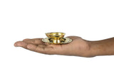 Traditional Brass Handcrafted Diya/Deepak/Oil Lamp For Worship God (Golden) - Walgrow.com