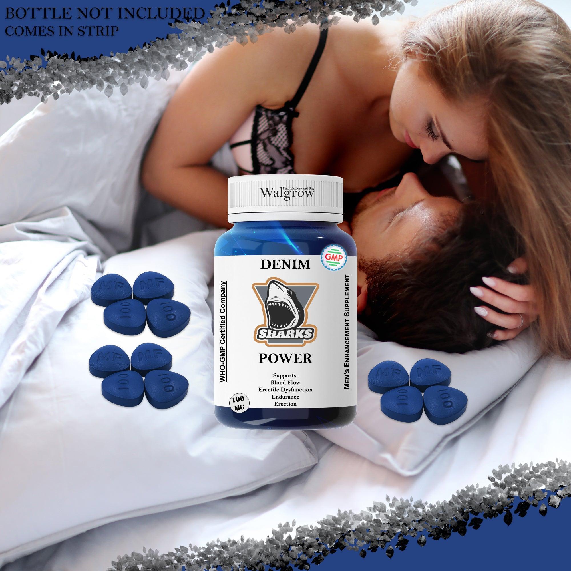 Denim Sharks Power Men's/Male Powerful Advance Level Sex Drive Enhancer Supplement (100mg, Tablets) - Walgrow.com