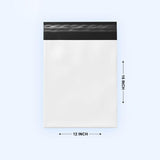 Waterproof and Tear-Resistant Mailing Shipping Envelopes Courier Bags Without POD Sleeve (12 x 16 Inches, 75 Microns, White) - Walgrow.com