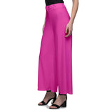 Women's Casual Wide Leg Solid Color Mid Rise Loose Fit Palazzo Pants (One Size, Baby Pink) - Walgrow.com