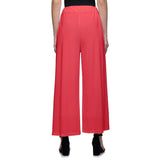 Women's Casual Wide Leg Solid Color Mid Rise Loose Fit Palazzo Pants (One Size, Peach Pink) - Walgrow.com