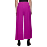 Women's Casual Wide Leg Solid Color Mid Rise Loose Fit Palazzo Pants (One Size, Pink) - Walgrow.com