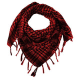 Zindwear Unisex Cotton Arab Keffiyeh Desert Shemagh Military Arafat Scarf/Scarves/Wrap (40 X 40 Inch, Red) - Walgrow.com