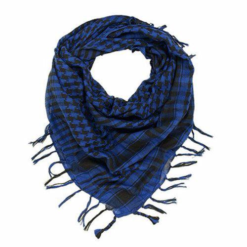 Zindwear Unisex Cotton Arab Keffiyeh Desert Shemagh Military Arafat Scarf/Scarves/Wrap (40 X 40 Inch, Royal Blue) - Walgrow.com