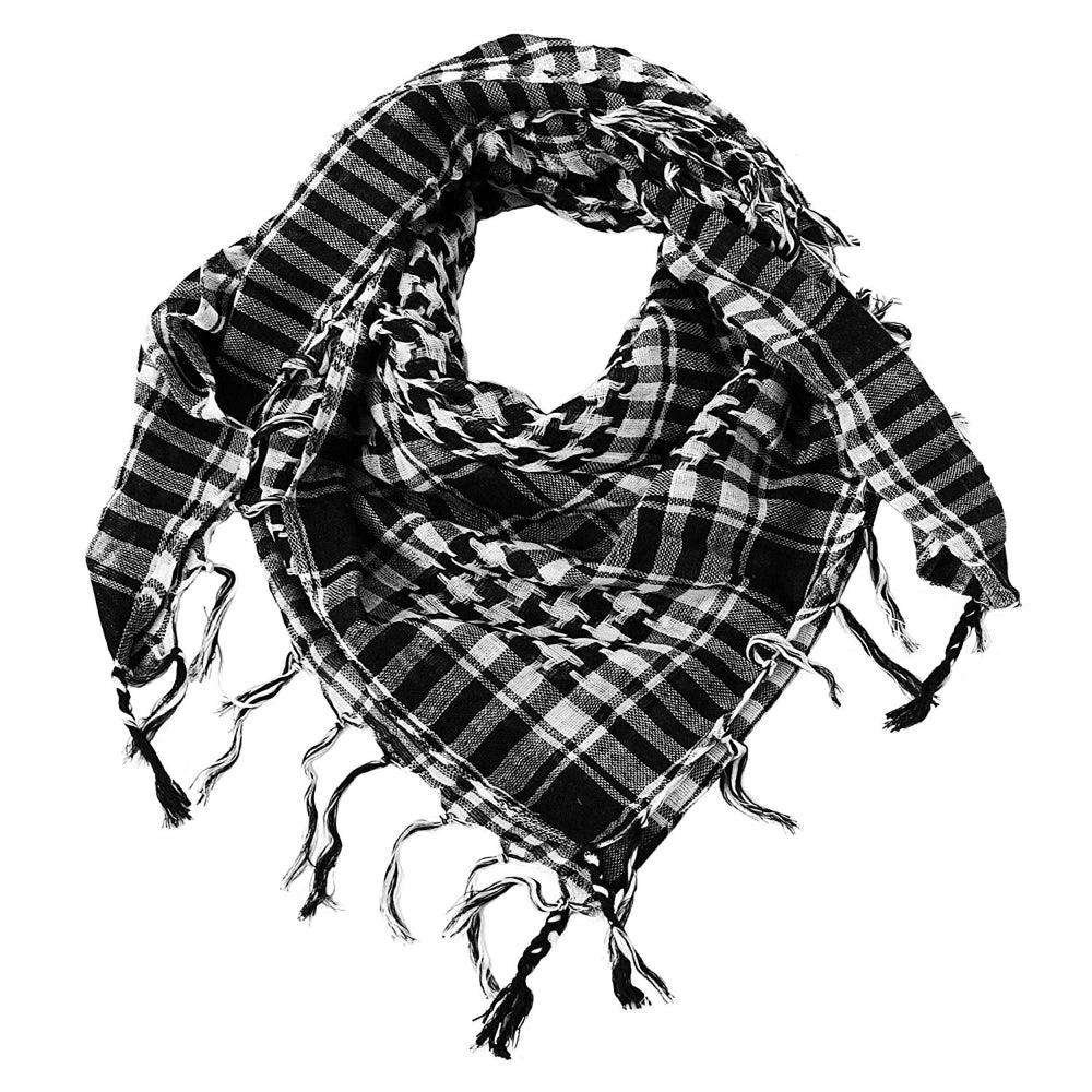 Zindwear Unisex Cotton Arab Keffiyeh Desert Shemagh Military Arafat Scarf/Scarves/Wrap (40 X 40 Inch, White) - Walgrow.com