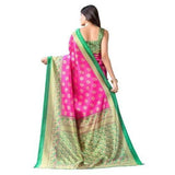 Zindwear Women's Baby Pink Printed Poly Silk Saree with Blouse Party Wedding and Casual Wear - Walgrow.com