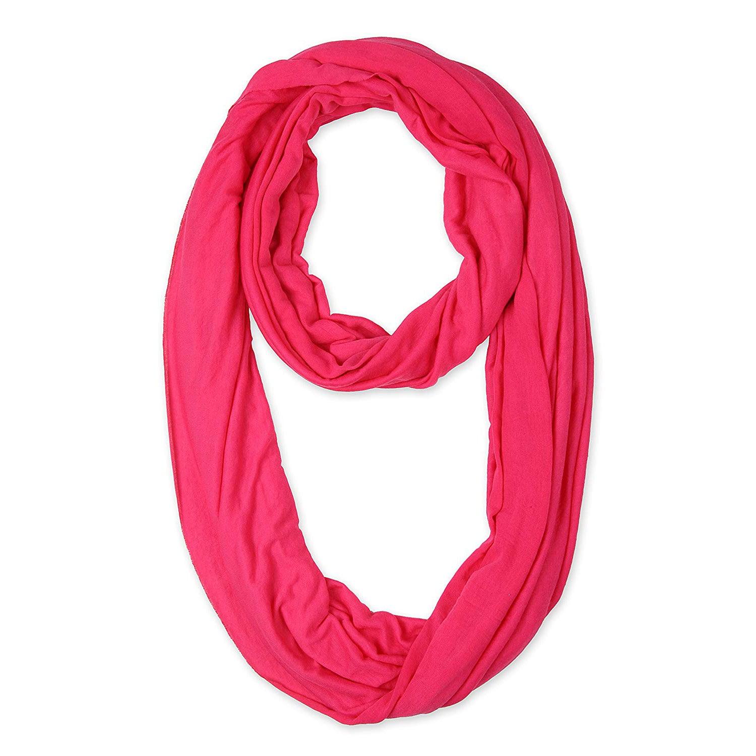 Zindwear Women's Cotton Hosiery Infinity Around Loop Convertible Scarves/Wraps (One Size, Peach Pink) - Walgrow.com