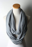 Zindwear Women's Cotton Hosiery Infinity Around Loop Convertible Scarves/Wraps (One Size, Silver) - Walgrow.com