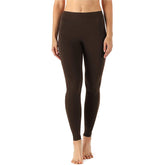 Zindwear Women's Cotton Soft Plain Summer Stretchy Ankle Length Leggings (One Size, Chocolate Brown) - Walgrow.com