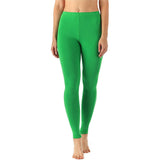Zindwear Women's Cotton Soft Plain Summer Stretchy Ankle Length Leggings (One Size, Light Green) - Walgrow.com