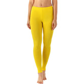 Zindwear Women's Cotton Soft Plain Summer Stretchy Ankle Length Leggings (One Size, Light Yellow) - Walgrow.com