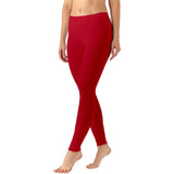 Zindwear Women's Cotton Soft Plain Summer Stretchy Ankle Length Leggings (One Size, Maroon) - Walgrow.com