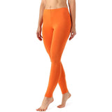 Zindwear Women's Cotton Soft Plain Summer Stretchy Ankle Length Leggings (One Size, Orange) - Walgrow.com