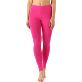 Zindwear Women's Cotton Soft Plain Summer Stretchy Ankle Length Leggings (One Size, Pink) - Walgrow.com