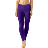 Zindwear Women's Cotton Soft Plain Summer Stretchy Ankle Length Leggings (One Size, Purple) - Walgrow.com