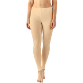 Zindwear Women's Cotton Soft Plain Summer Stretchy Ankle Length Leggings (One Size, Tan) - Walgrow.com