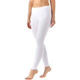 Zindwear Women's Cotton Soft Plain Summer Stretchy Ankle Length Leggings (One Size, White) - Walgrow.com