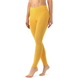 Zindwear Women's Cotton Soft Plain Summer Stretchy Ankle Length Leggings (One Size, Yellow) - Walgrow.com