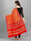 Zindwear Women's Floral Design Woven Silk Blend Dupatta/Chunni/Scarf (Red and Orange) - Walgrow.com