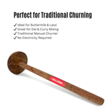 Walgrow Wooden Dal Mathni / Madhani – Traditional Manual Churner for Buttermilk, Lassi & Dal (12-Inch, Natural Wood)