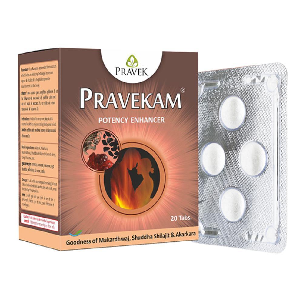 Pravek Pravekam Potency Enhancer Erectile Disorder, Loose Penis, Premature (5 Strips, 20 Tablets) - Walgrow.com