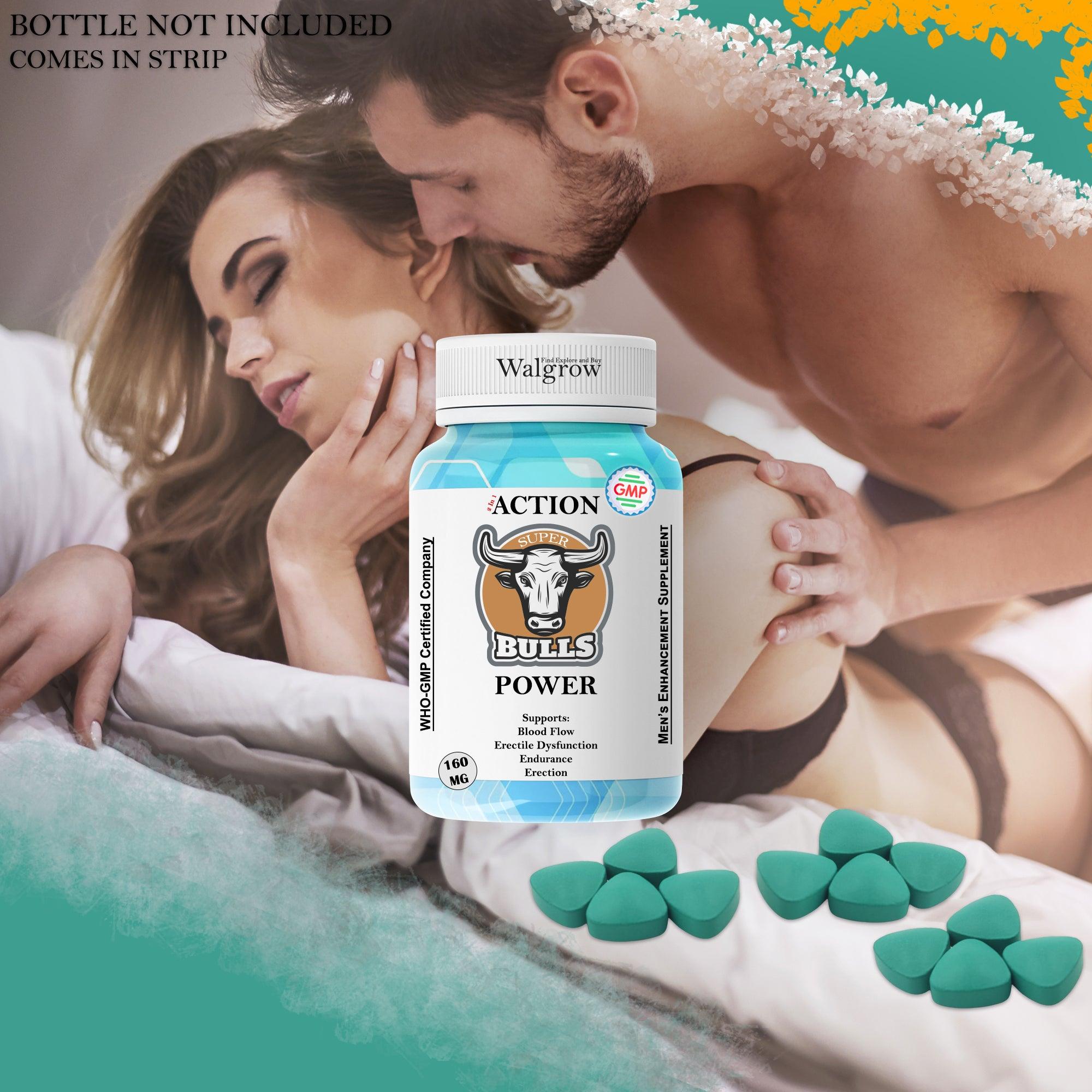 2 In 1 Action Super Bull's Power Men's Sex Drive Strong Max Extreme Enhancement (160mg, Tablets) - Walgrow.com