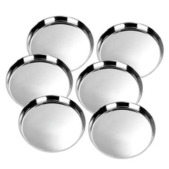 Stainless Steel Traditional Dinnerware Plate/Thali with Mirror Finish (Silver) - Walgrow.com