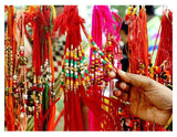 Assorted Attractive Thread bracelets Rakhi With Roli & Chawal (Set Of 4, Multi) - Walgrow.com