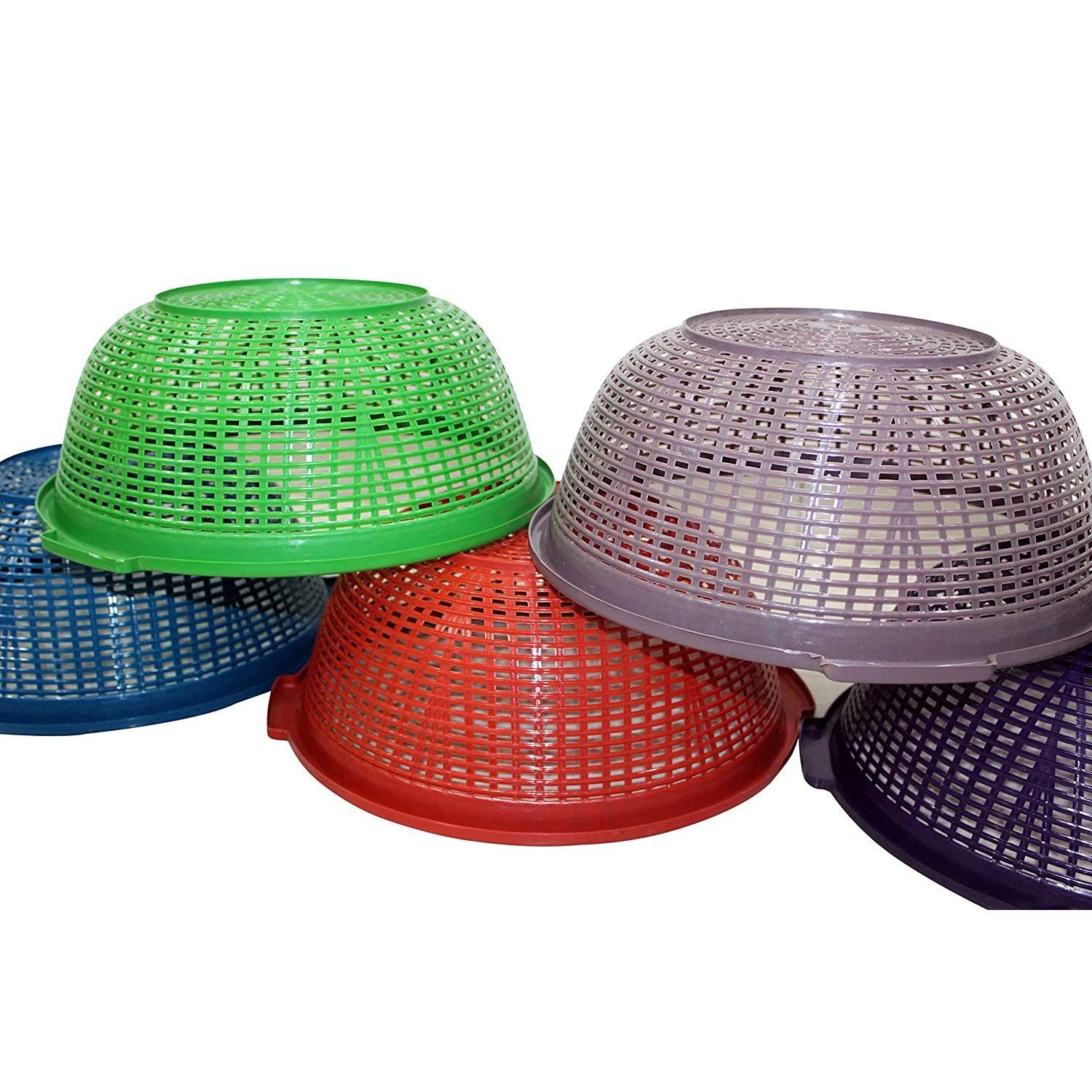 BPA Free Plastic Round Lightweight Fruit and Vegetable Storage Basket (Assorted, Pack of 02) - Walgrow.com