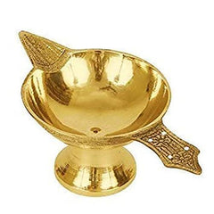 Brass Aarti Diya/Deepak/Oil Lamp For Puja, Diwali and Gift (Gold) - Walgrow.com