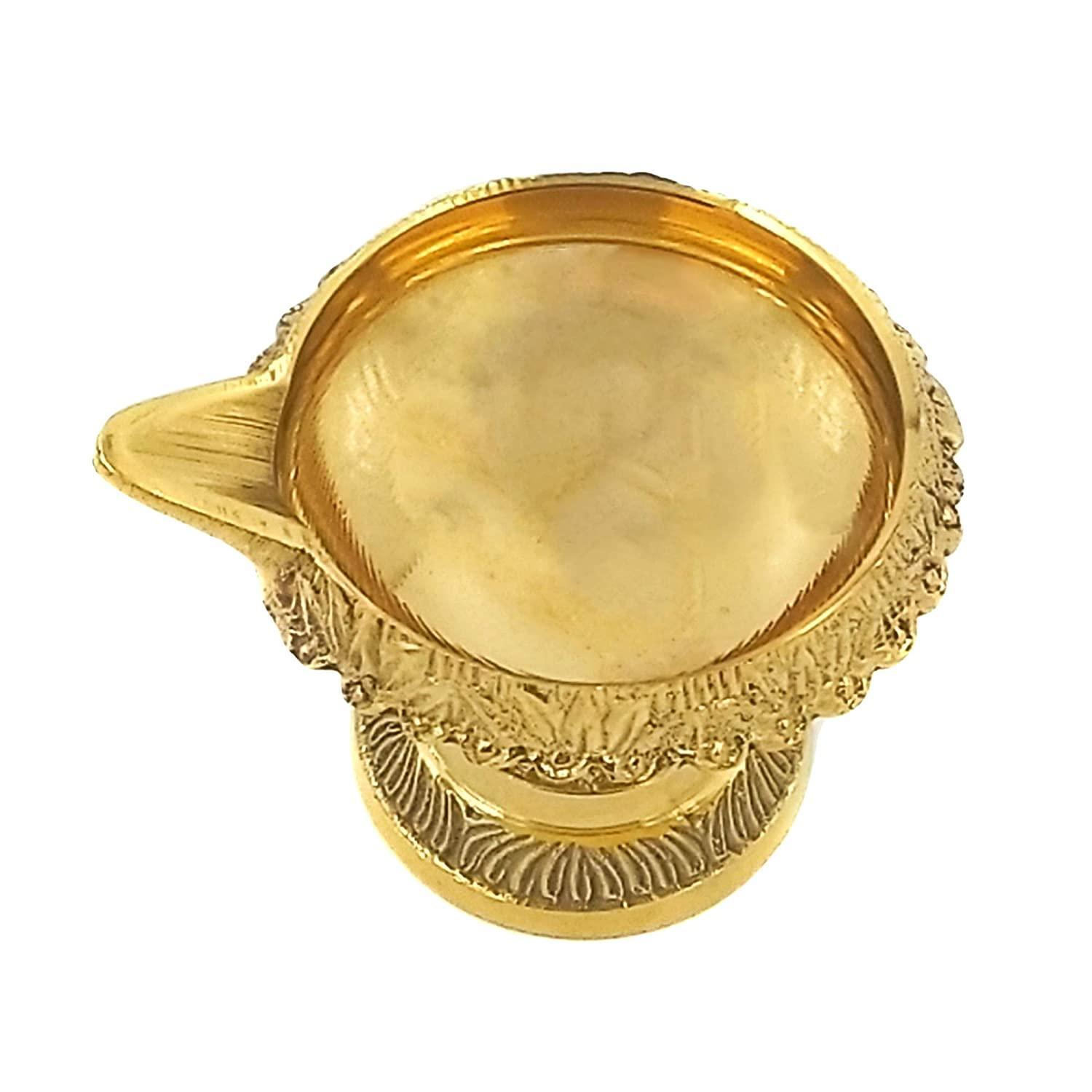 Purpledip Diya A Forma Di Pavone - Lampada Ad Olio In Ottone Massiccio, 14 Cm, Regalo Religioso Indiano
