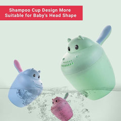 Child Safety Multifunctional Baby Bath Shampoo Rinse Baby Shower Cup For Washing Baby ( Sea Green, Pack of 01) - Walgrow.com