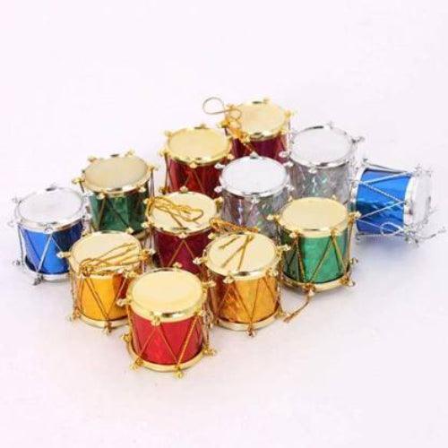 Christmas Drum Tree Decoration Ornament Loops Hanging Gift For Xmas (Pack Of 10) - Walgrow.com