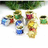 Christmas Drum Tree Decoration Ornament Loops Hanging Gift For Xmas (Pack Of 10) - Walgrow.com