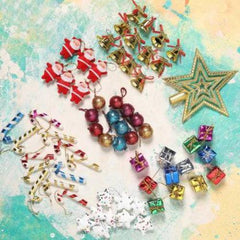 Festival Christmas Ornament Tree Mini Hanging Decoration Xmas Gifts (Set Of 64) - Walgrow.com