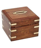Handicrafted Wooden Piggy Bank, Money Saving Storage Box Great For Gifts (Box) - Walgrow.com