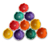 Handmade Colorful with Swastik Earthen Terracotta Oil Lamp/Diyas For Lighti - Walgrow.com