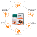 Himalaya Pure Herbs Ashvagandha General Wellness Men's Boost Sexual Immunity Tablet (60 Pills) - Walgrow.com