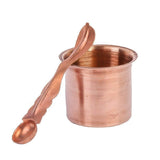 Indian 100% Pure Copper Panch Patra with Achmani Pali Set For Pooja Purpose - Walgrow.com