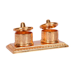 Indian Religion Handcrafted Roli Haldi Kumkum/ Chawal Box For Pooja Purpose (Golden) - Walgrow.com