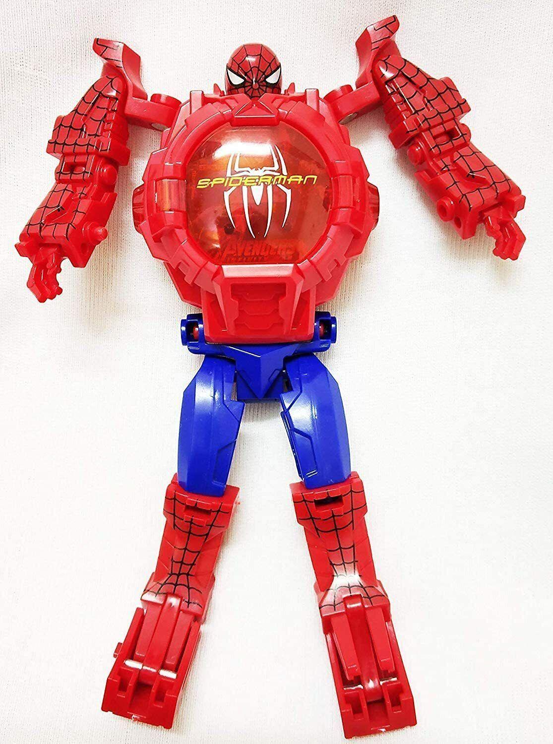 Marvel Action Figure Super Hero Convertible Wrist Watch Robot Toys For Children (Spider Man) - Walgrow.com