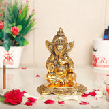 Metal Lord Ganesha Statue For Temple Pooja, Home Décor & Gifts Purpose - Walgrow.com