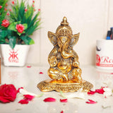 Metal Lord Ganesha Statue For Temple Pooja, Home Décor & Gifts Purpose - Walgrow.com