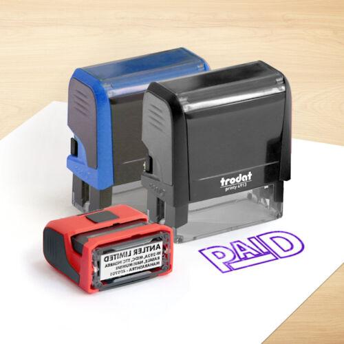 Personalised Custom Self-Inking Rubber Plastic Case Stamps (Rectangle, Red Ink) - Walgrow.com