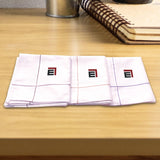 Personalized Initials Embroidery 100% Cotton Handkerchiefs (One Size, White with Brown Border) - Walgrow.com