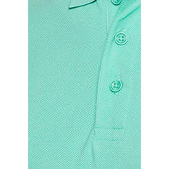 Plain Super Soft Blend Cotton Summer Men's Half Sleeve Regular Fit Polo Shirt (Small, Sea Green) - Walgrow.com
