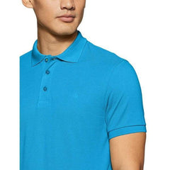 Plain Super Soft Blend Cotton Summer Men's Half Sleeve Regular Fit Polo Shirt (Small, Sky Blue) - Walgrow.com