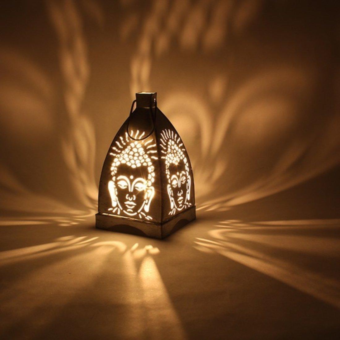 Premium Jaipur Buddha Hanging Tea Light Holder (Black, 12.7 x 12.7 x 17.8 CM) - Walgrow.com