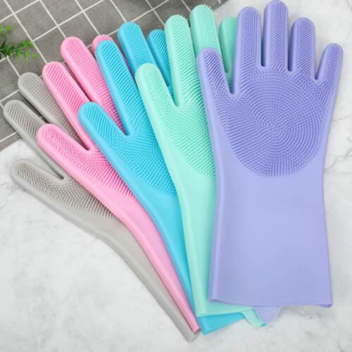 Reusable Magic Silicone Dishwashing Scrubbing Gloves Tool For Kitchen Cleaning - Walgrow.com