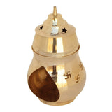 Round Brass Pooja Purpose and Camphor Fragrance Oil Lamp Diya (Golden) - Walgrow.com